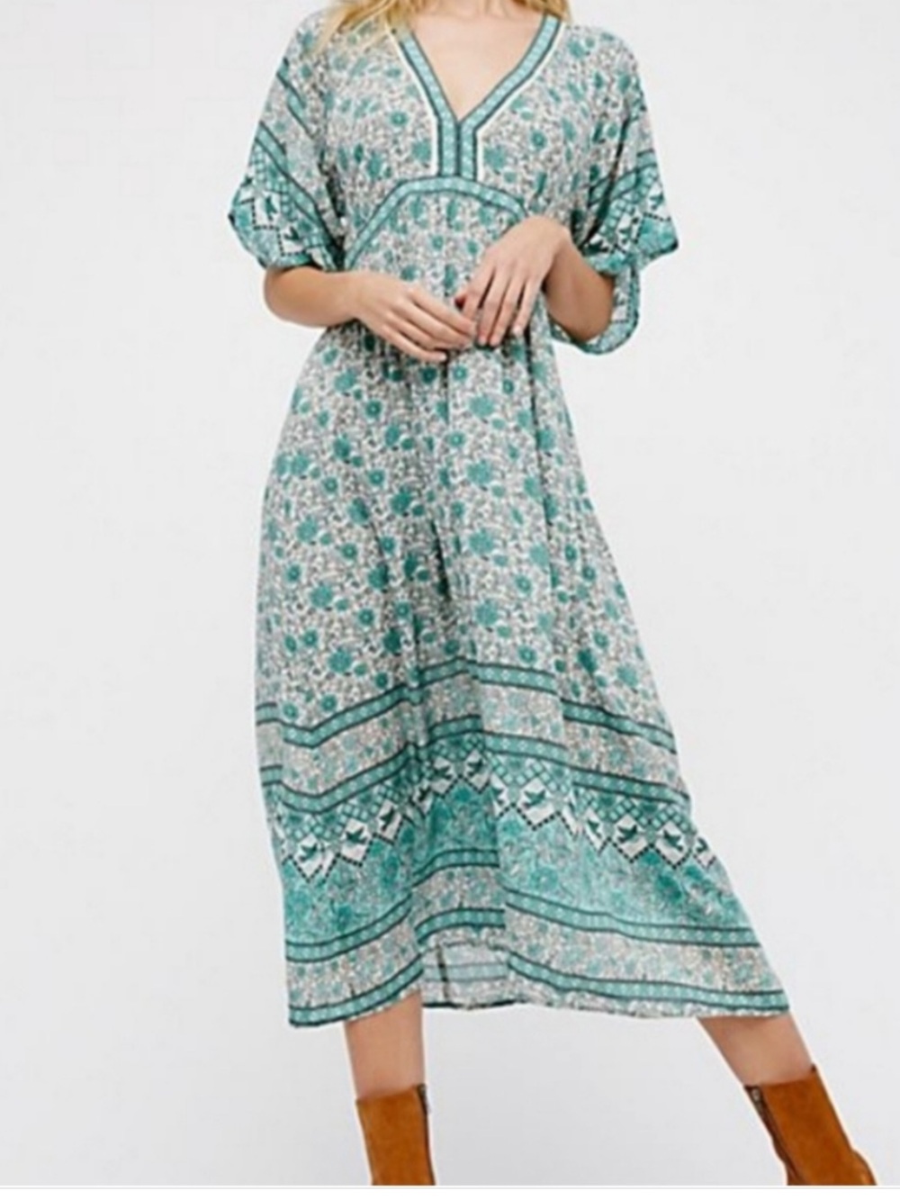 Spell Kombi Sage Midi Dress S EUC - Picture 4 of 7